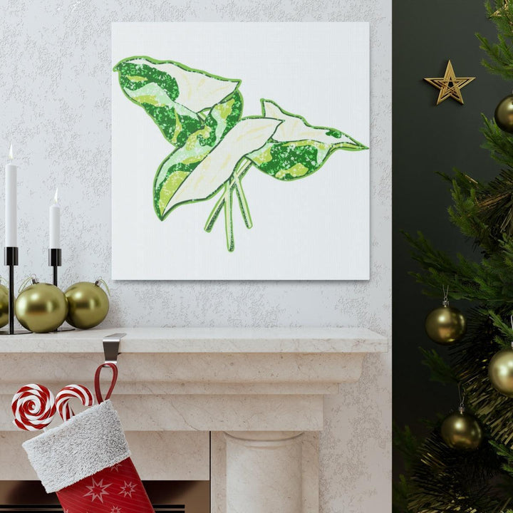 Marble Syngonium Canvas - Botanical Canvas Art Print | Durable Cotton Matte Finish - Laura Christine Photography & Design