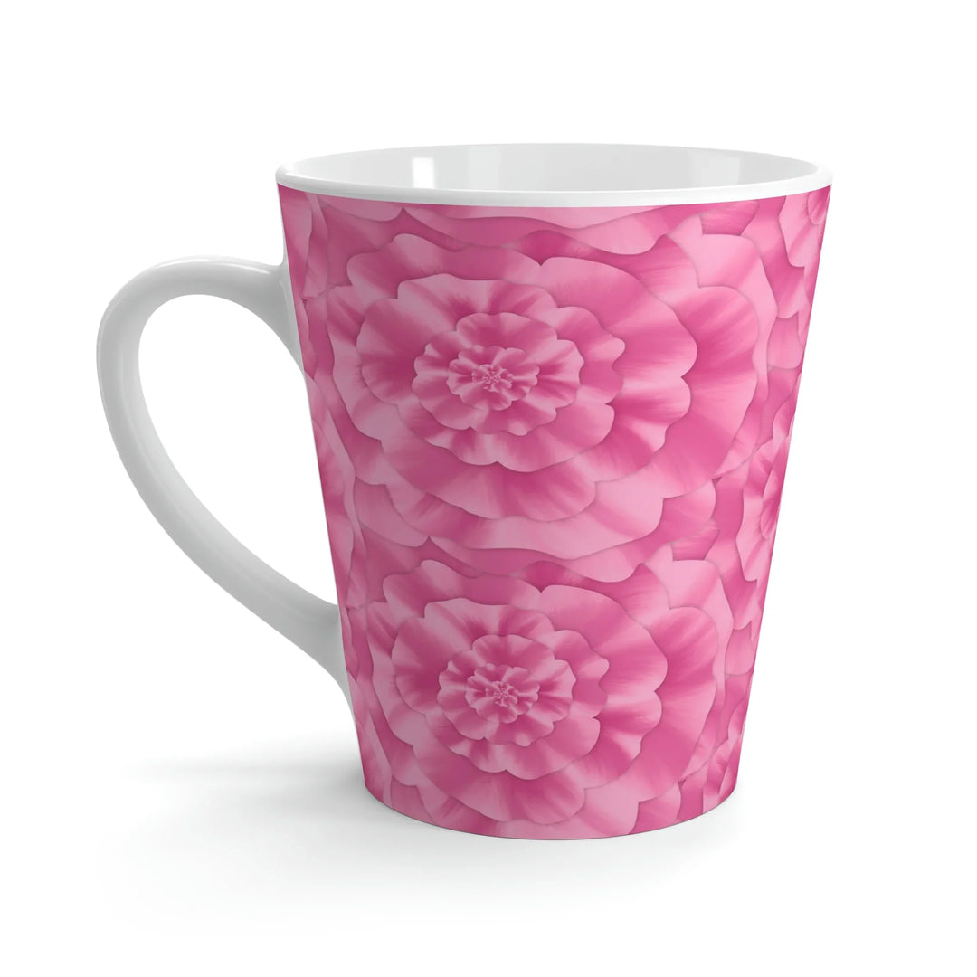 Peony Flower Mug – White Ceramic Coffee Mug With Glossy Finish & Easy Grip Handle