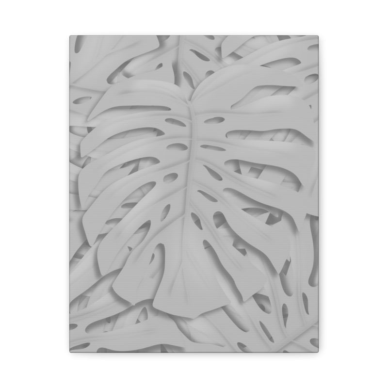 Soft Gray Monstera Canvas