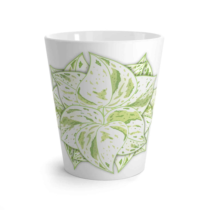 Snow Queen Pothos Mug - Durable Ceramic Cup with Variegated Foliage Design
