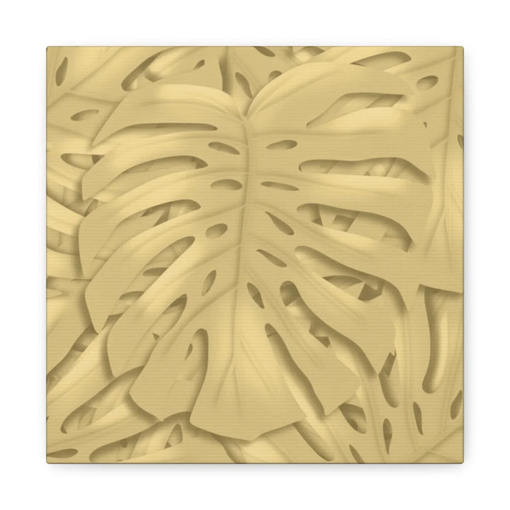 Golden Monstera Canvas - Indoor Wall Art | Durable Matte Finish Canvas Art Print