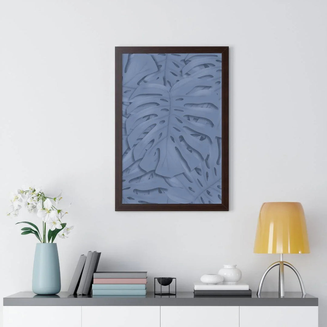 Slate Blue Monstera Framed Print, Poster, Laura Christine Photography & Design, Framed, Home & Living, Indoor, Paper, Posters, Laura Christine Photography & Design, laurachristinedesign.com