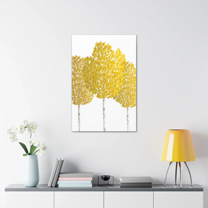 Fall Aspen Canvas - Stretched Cotton Canvas Art Print With Yellow Fall Foliage