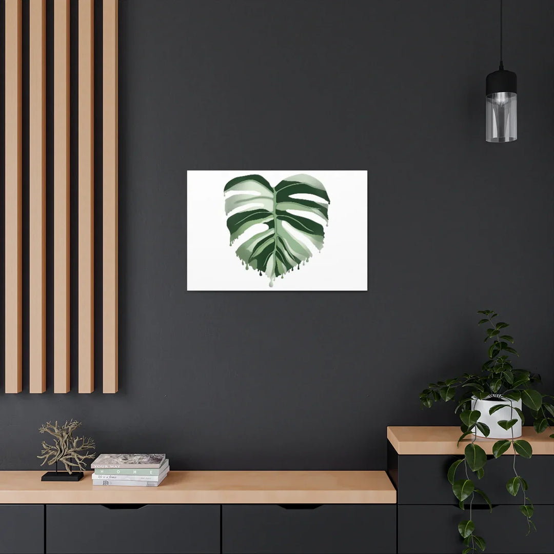 Melting Monstera Albo Canvas | Large Botanical Canvas Art Print With Matte Finish - Laura Christine Photography & Design