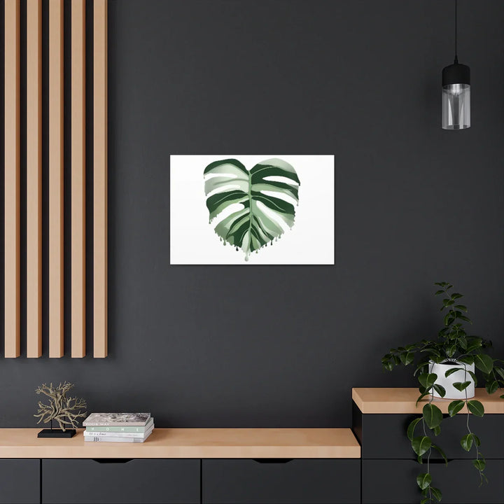 Melting Monstera Albo Canvas | Large Botanical Canvas Art Print With Matte Finish - Laura Christine Photography & Design
