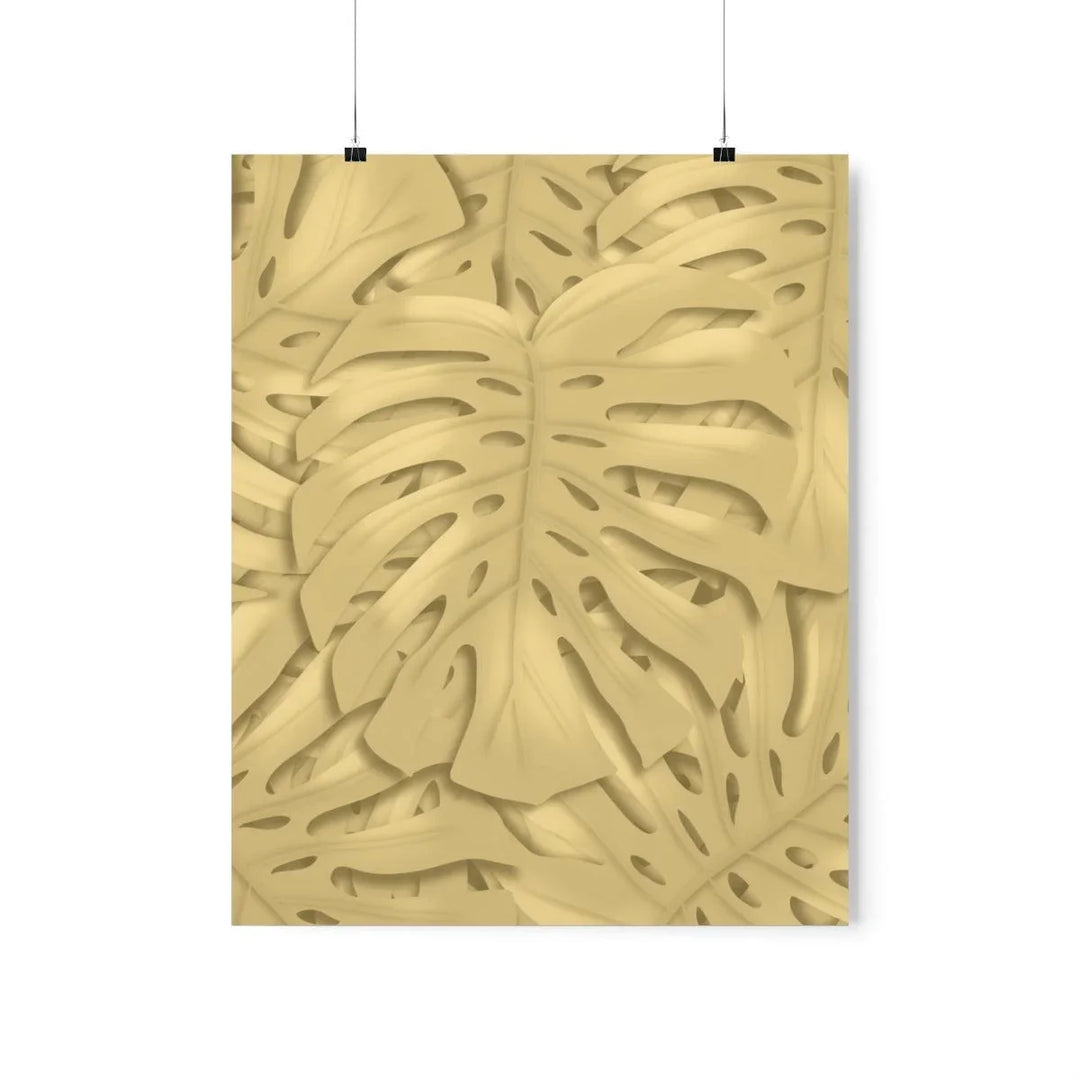 Golden Monstera Pattern Print, Poster, Laura Christine Photography & Design, Back to School, Home & Living, Indoor, Matte, Paper, Posters, Valentine's Day promotion, Laura Christine Photography & Design, laurachristinedesign.com