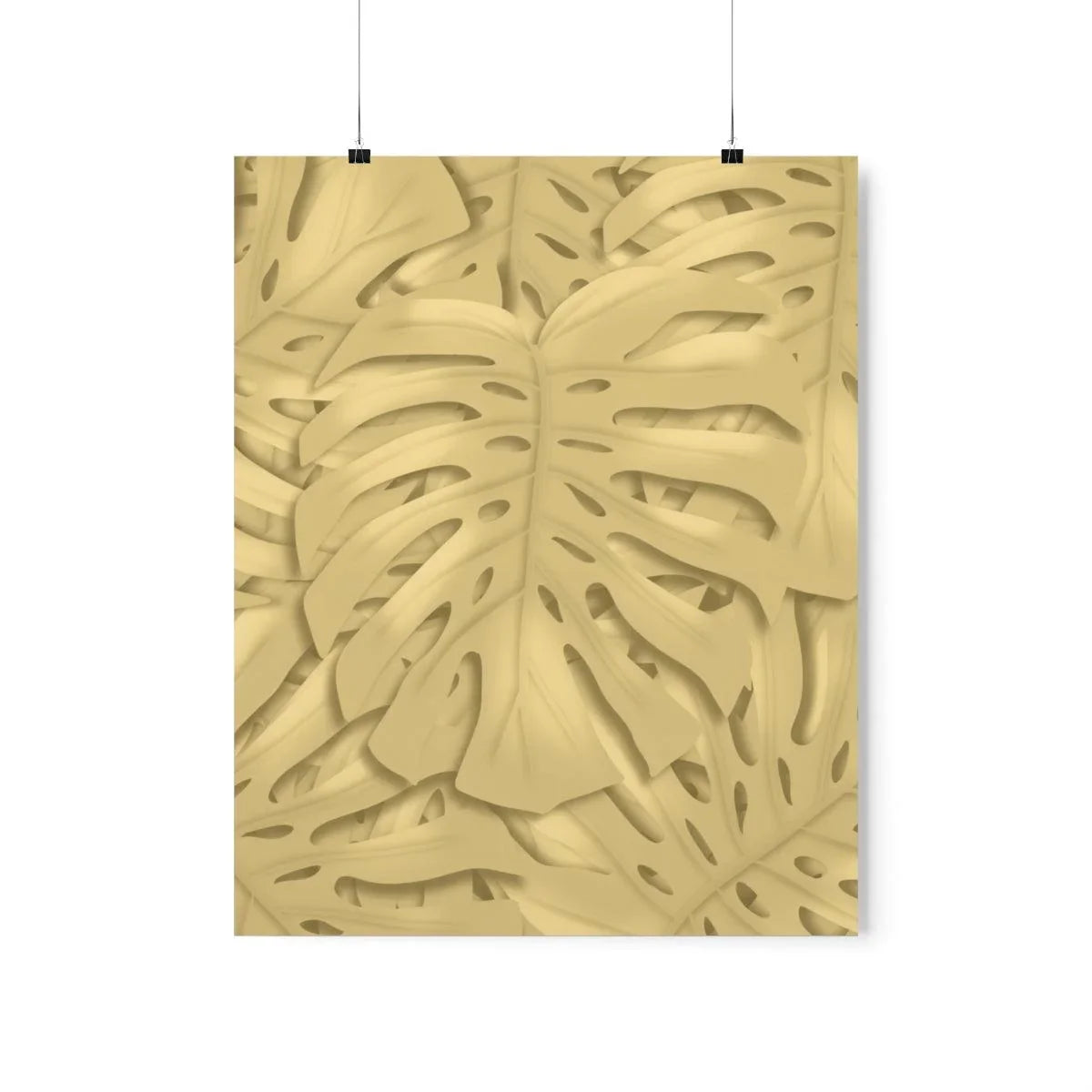 Golden Monstera Pattern Print, Poster, Laura Christine Photography & Design, Back to School, Home & Living, Indoor, Matte, Paper, Posters, Valentine's Day promotion, Laura Christine Photography & Design, laurachristinedesign.com