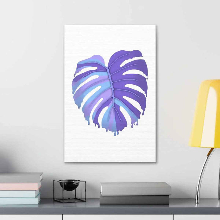 Purple Monstera Canvas - Modern Canvas Art Print | Botanical Wall Decor