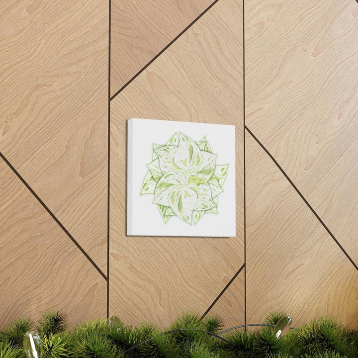 Snow Queen Pothos Canvas – Variegated Leaf Canvas Art Print | Durable Cotton - Laura Christine Photography & Design