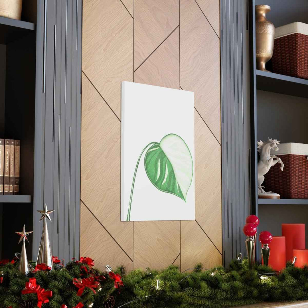 Monstera Albo Canvas | Large Tropical Leaf Artwork - Matte Finish Canvas Art Print