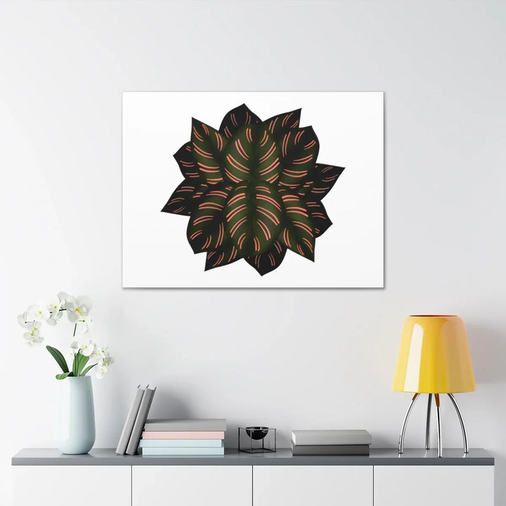 Calathea Pinstripe Canvas – Botanical Canvas Art Print | Matte Finish Wall Decor