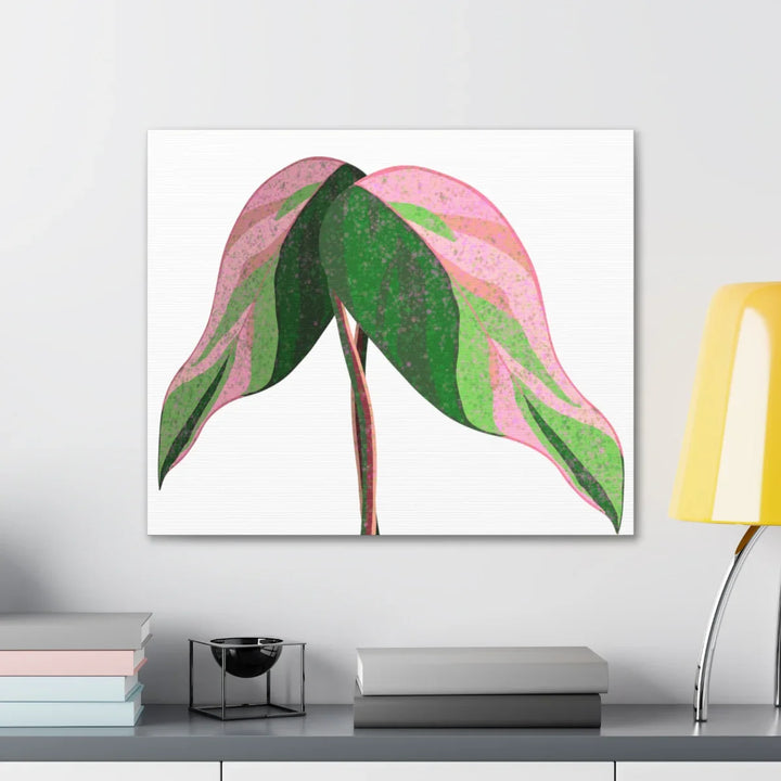 Pink Princess Philodendron Canvas Art Print – Botanical Wall Decor | Matte Finish