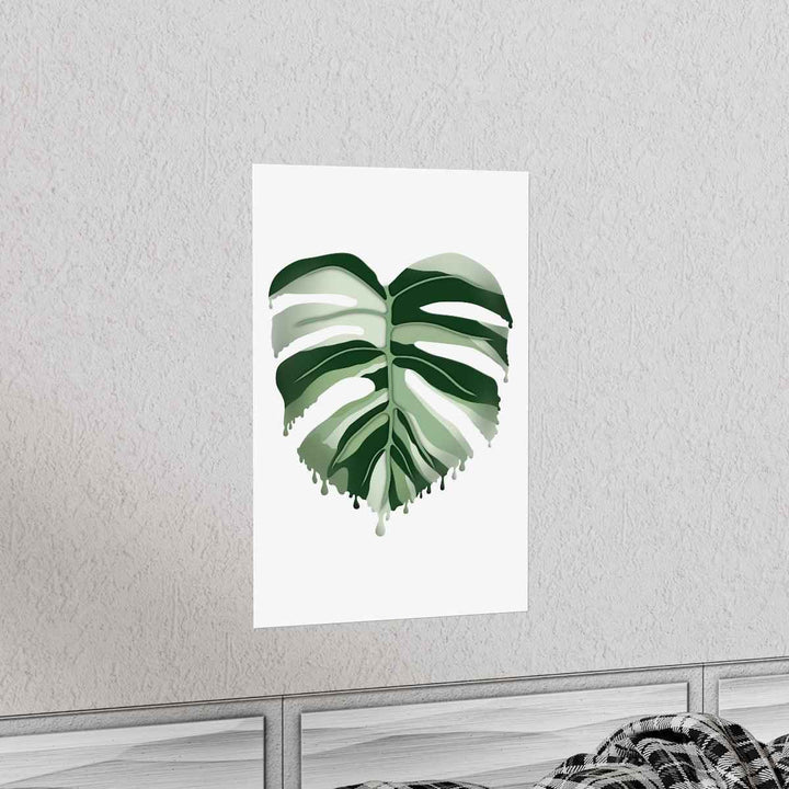 Melting Monstera Albo Print - Fine Art Poster | Botanical Wall Art on Matte Paper Unframed