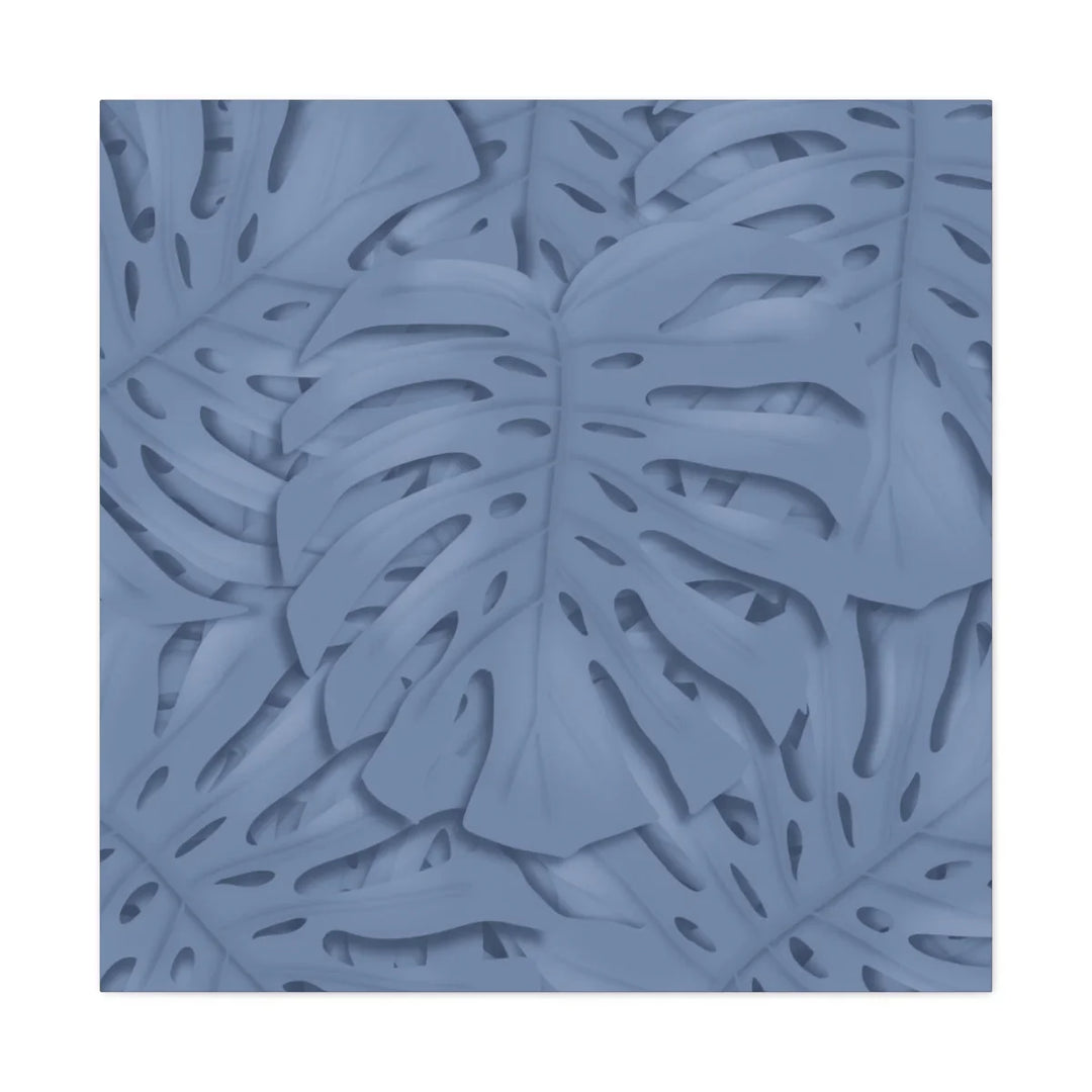 Monstera Canvas Art – Blue Monstera Print | Durable Matte Canvas Art Print