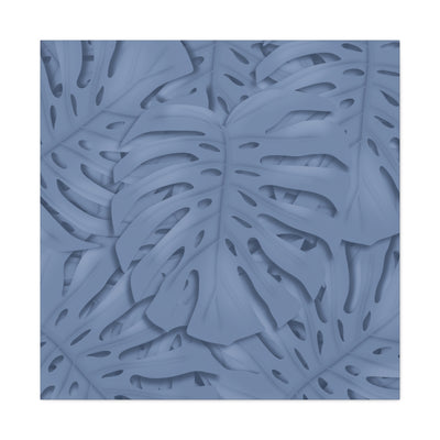 Slate Blue Monstera Canvas