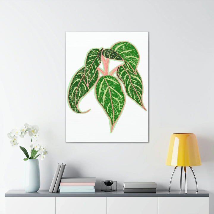 Aglaonema Plant Canvas | Sparkling Plant Artwork - Colorfast Canvas Art Print Decor