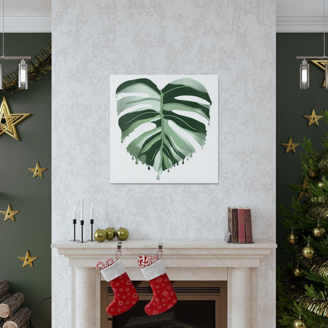 Melting Monstera Albo Canvas | Large Botanical Canvas Art Print With Matte Finish - Laura Christine Photography & Design