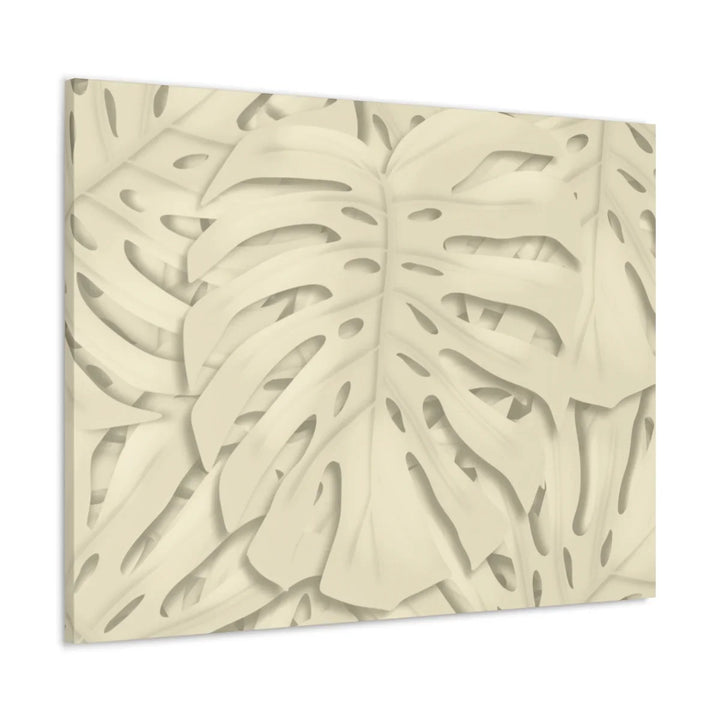 Monstera Canvas Print – Durable Cotton Stretched Canvas Art Print | Beige Botanical Wall Decor