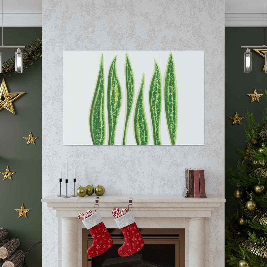 Snake Plant Canvas | Botanical Canvas Decor - Matte Finish Artwork for Living Room