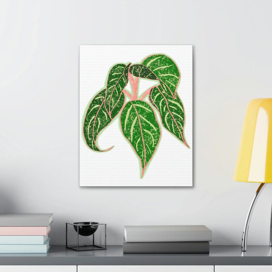 Aglaonema Plant Canvas | Sparkling Plant Artwork - Colorfast Canvas Art Print Decor