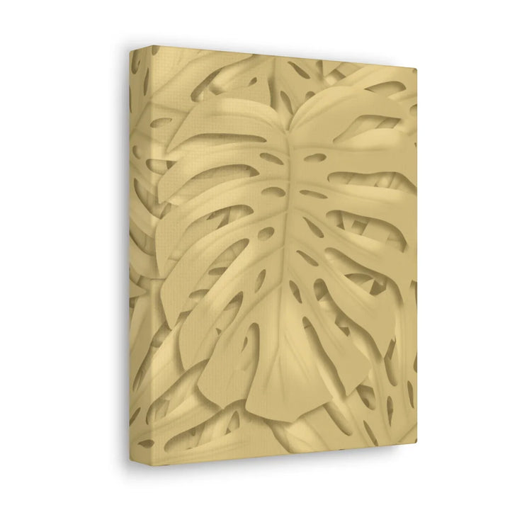 Golden Monstera Canvas - Indoor Wall Art | Durable Matte Finish Canvas Art Print