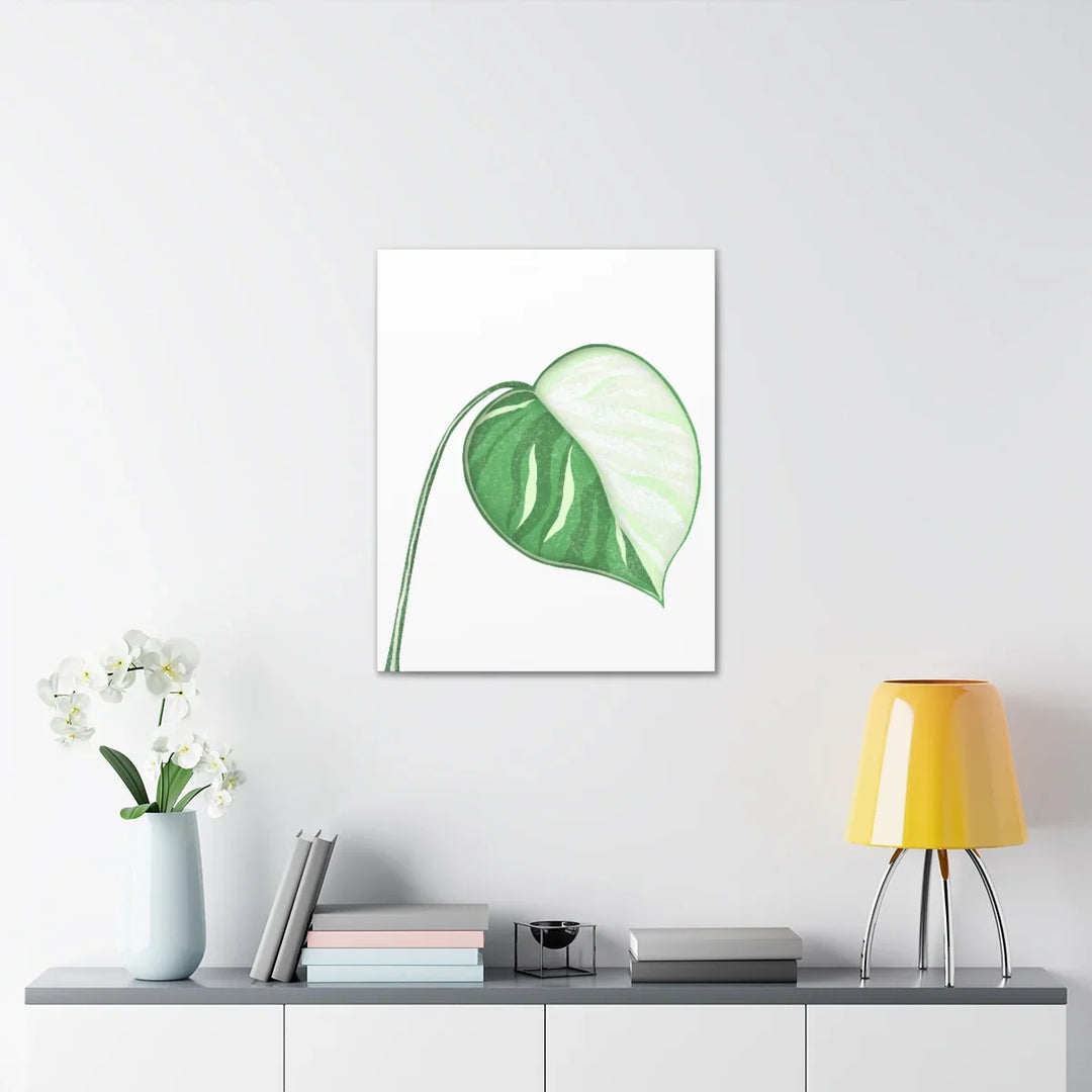 Monstera Albo Canvas | Large Tropical Leaf Artwork - Matte Finish Canvas Art Print - Laura Christine Photography & Design
