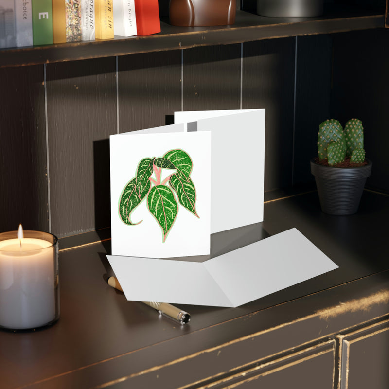 Tarjeta de felicitación de la planta Aglaonema (en blanco)