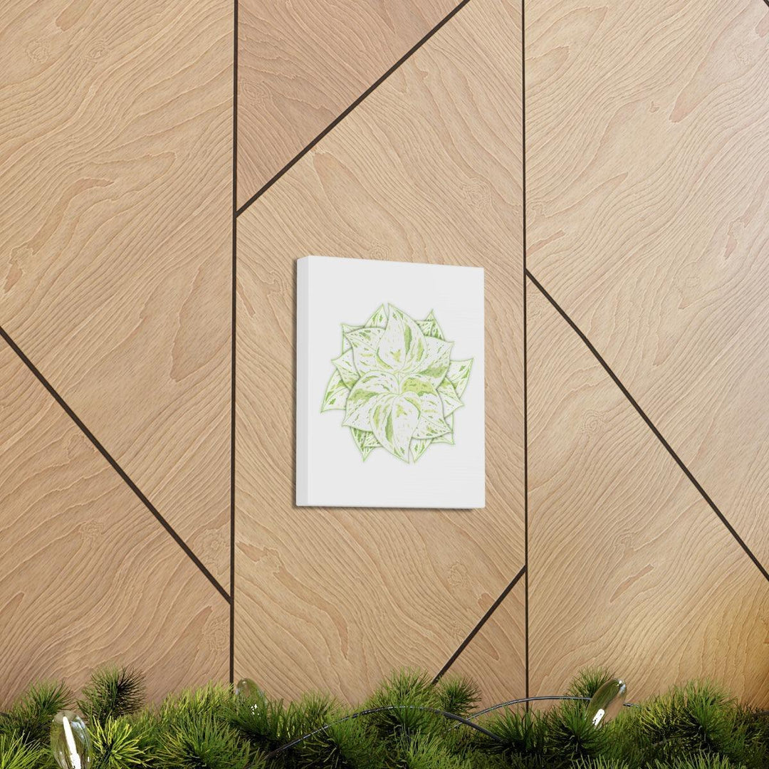 Snow Queen Pothos Canvas – Variegated Leaf Canvas Art Print | Durable Cotton - Laura Christine Photography & Design