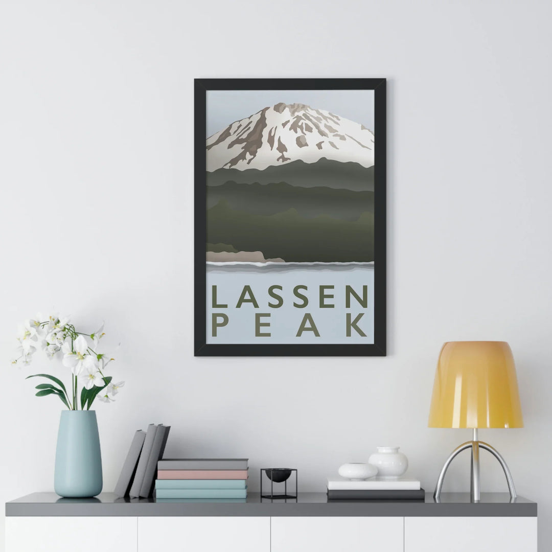 Lassen Peak Minimalist Framed Print, Poster, Printify, Framed, Home & Living, Indoor, Paper, Posters, Laura Christine Photography & Design, laurachristinedesign.com