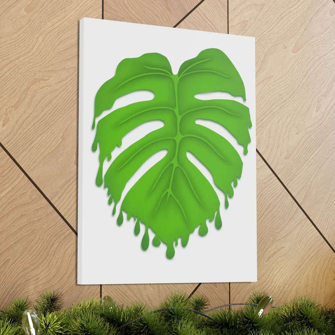 Melting Monstera Canvas | Large Botanical Canvas Art Print With Matte Finish