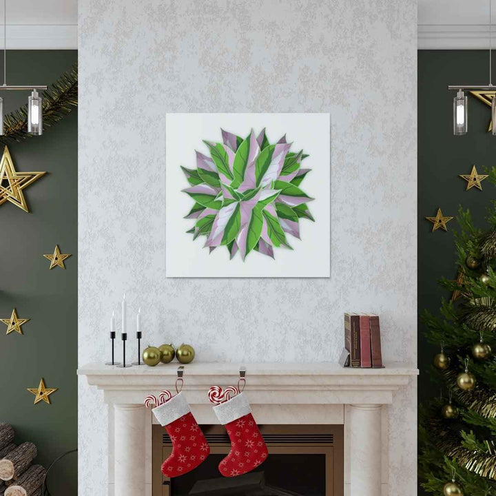 Tricolor Syngonium Canvas - Durable Canvas Art Print With Matte Finish & Botanical Design