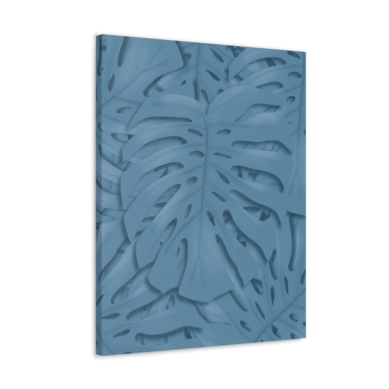 Cerulean Blue Monstera Canvas