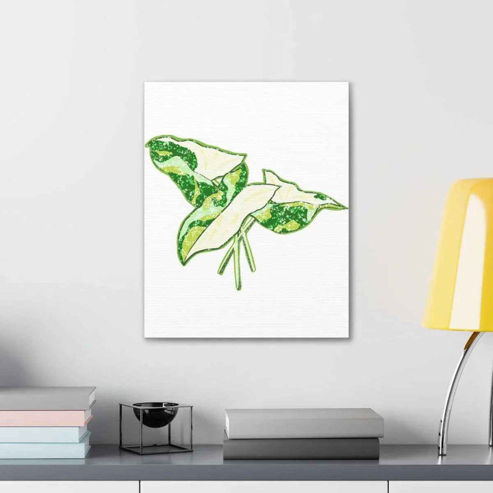 Marble Syngonium Canvas - Botanical Canvas Art Print | Durable Cotton Matte Finish