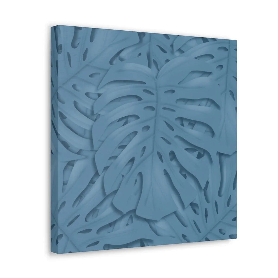 Monstera Canvas Art | Blue Monstera Print on Durable Matte Finish Canvas Art Print