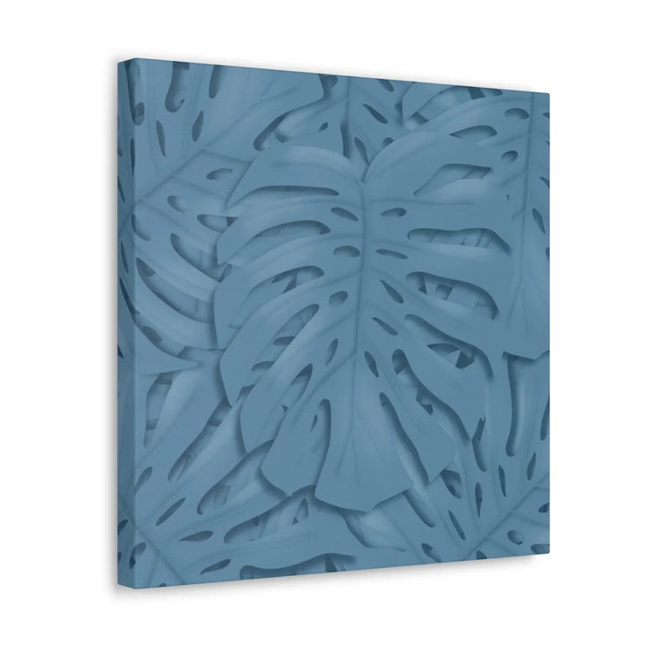 Monstera Canvas Art | Blue Monstera Print on Durable Matte Finish Canvas Art Print