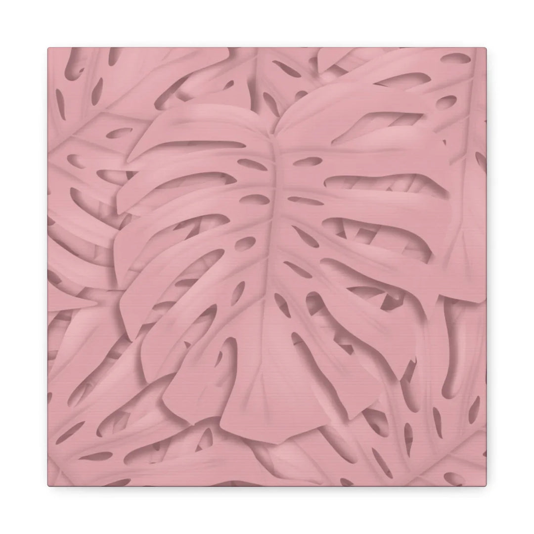 Monstera Canvas Art | Pink Wall Art - Botanical Wall Decor on Stretched Cotton Canvas Print