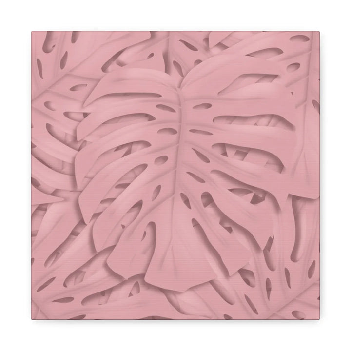 Monstera Canvas Art | Pink Wall Art - Botanical Wall Decor on Stretched Cotton Canvas Print