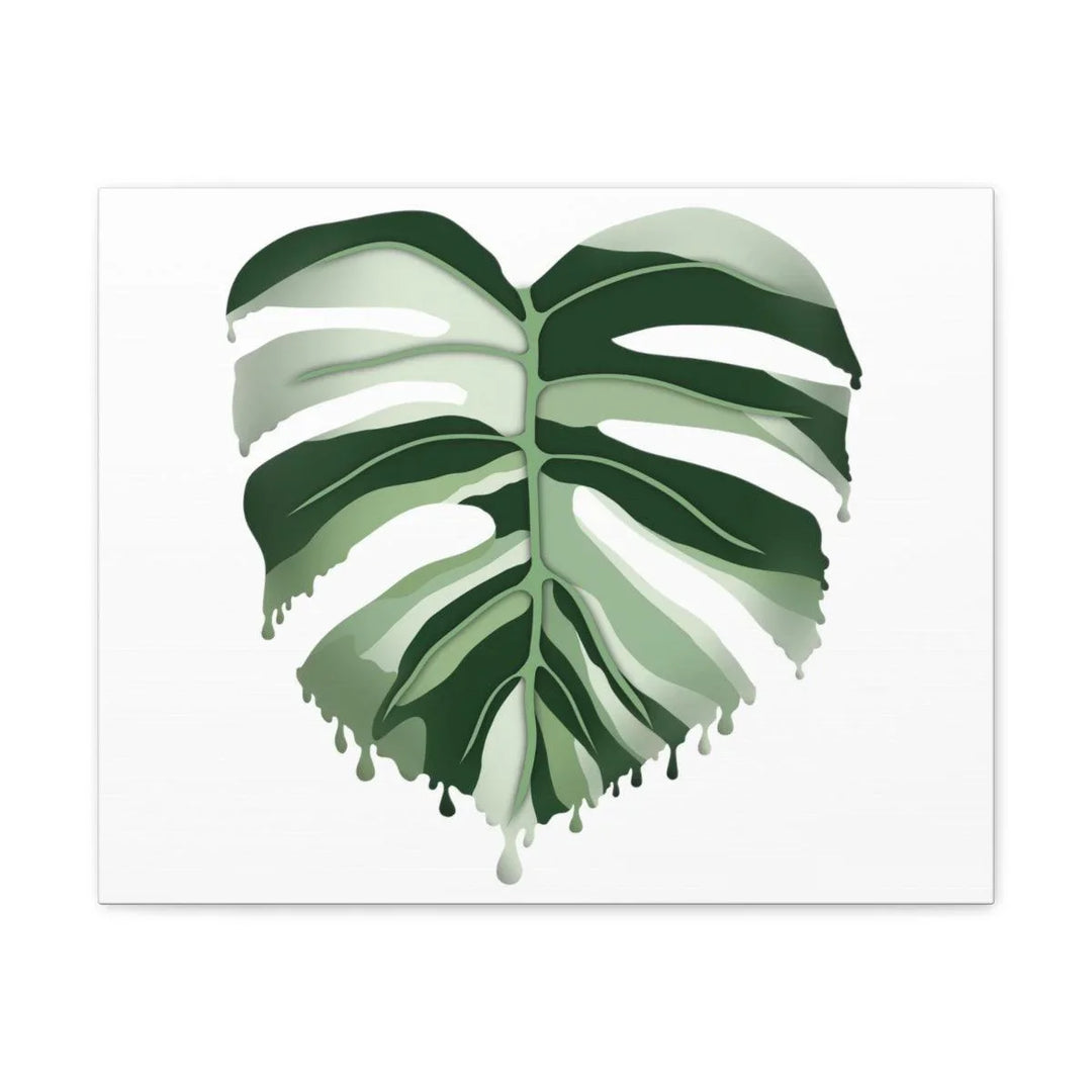 Melting Monstera Albo Canvas | Large Botanical Canvas Art Print With Matte Finish - Laura Christine Photography & Design