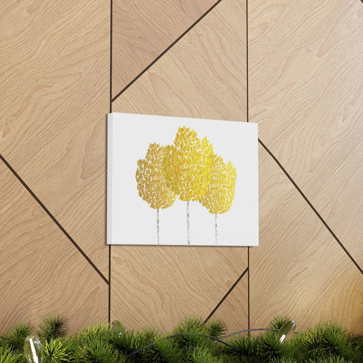 Fall Aspen Canvas - Stretched Cotton Canvas Art Print With Yellow Fall Foliage