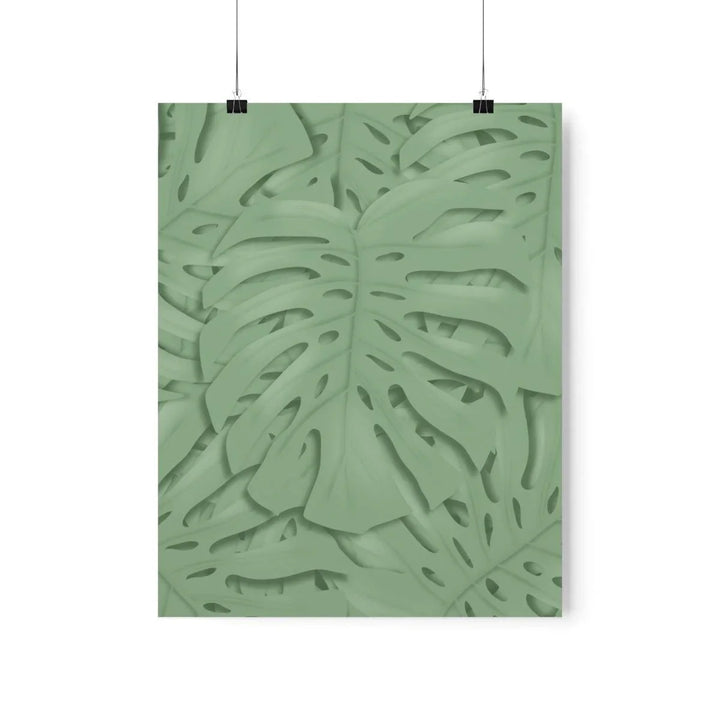Deep Sage Monstera Pattern Print, Poster, Laura Christine Photography & Design, Back to School, Home & Living, Indoor, Matte, Paper, Posters, Valentine's Day promotion, Laura Christine Photography & Design, laurachristinedesign.com