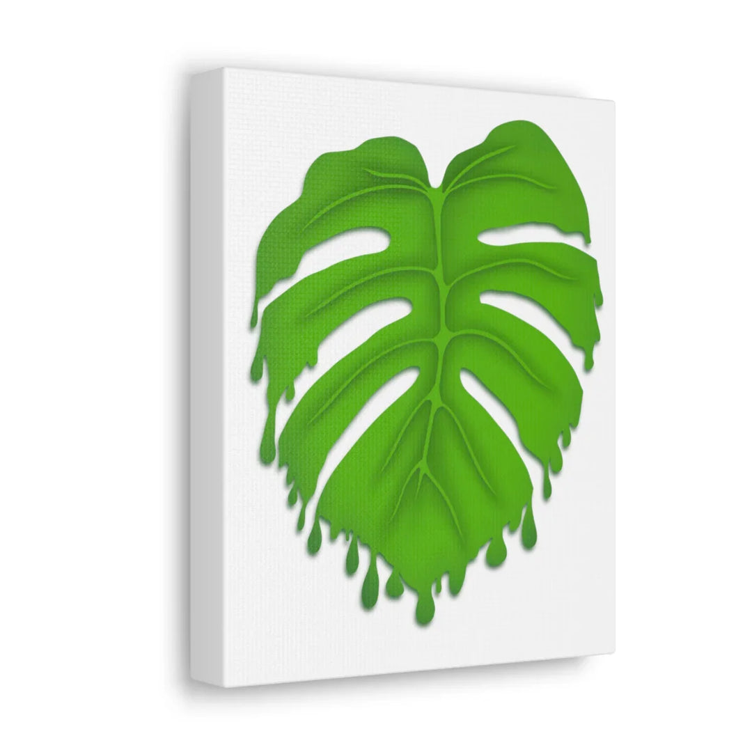 Melting Monstera Canvas | Large Botanical Canvas Art Print With Matte Finish