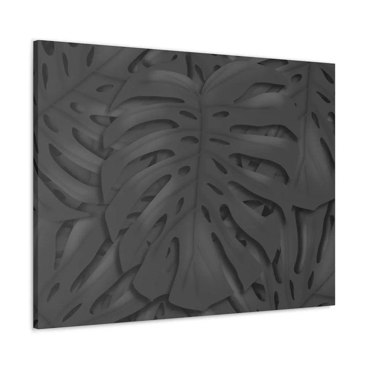 Monstera Canvas Art – Charcoal Leaf Canvas Art Print | Durable Matte Cotton Wall Decor