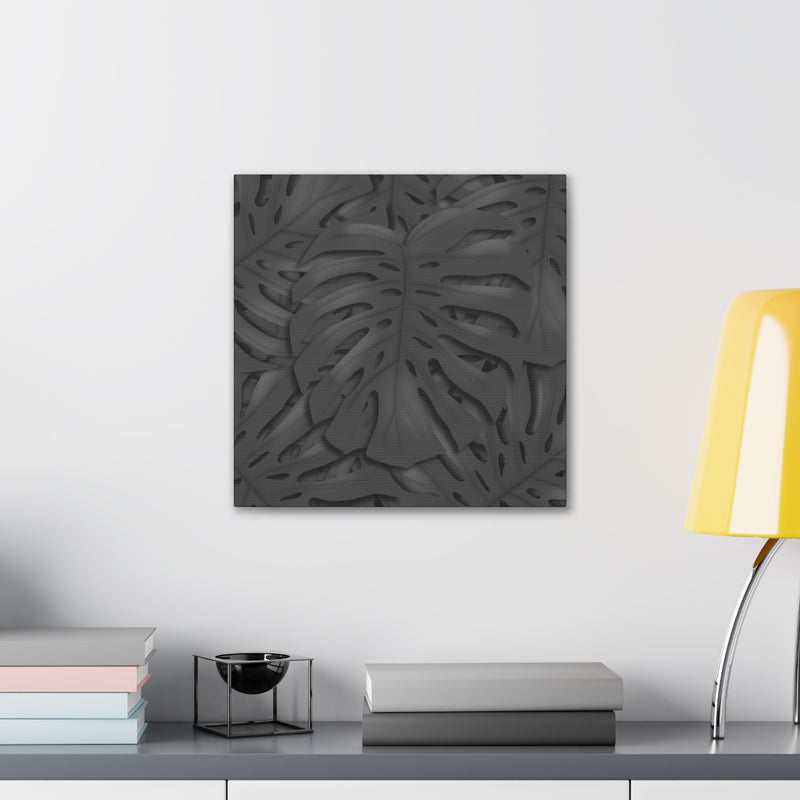 Charcoal Monstera Canvas