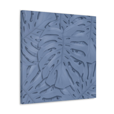 Slate Blue Monstera Canvas