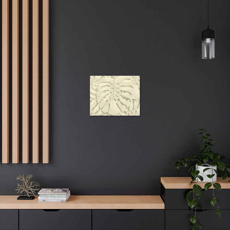 Soft Beige Monstera Canvas