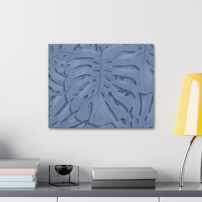 Slate Blue Monstera Canvas