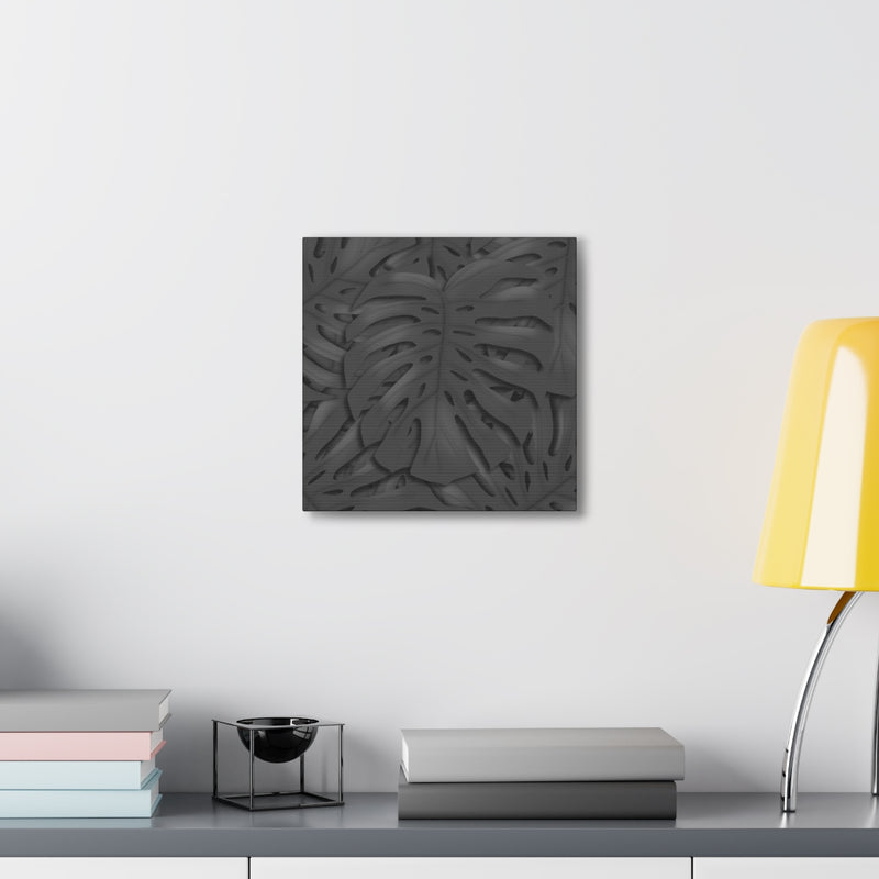 Charcoal Monstera Canvas