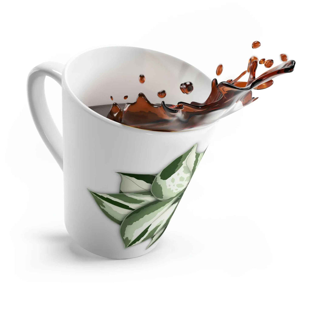 Manjula Pothos Mug – 12 Oz Ceramic Coffee Cup With Heart Shaped Leaves