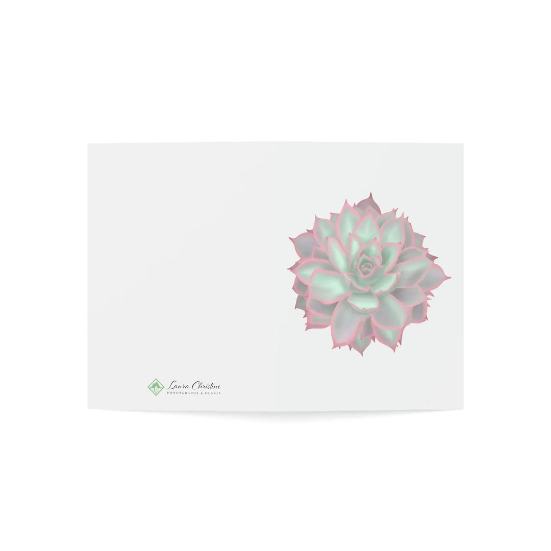 Succulent Greeting Card – Echeveria Violet Queen Botanical Art With Matte Finish