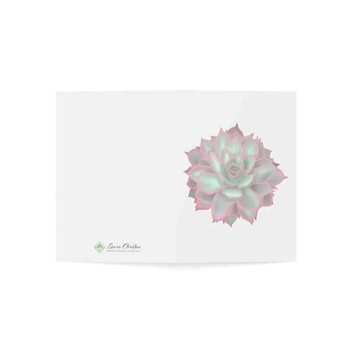 Succulent Greeting Card – Echeveria Violet Queen Botanical Art With Matte Finish